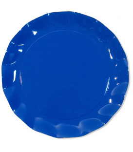 Piatti Piani di Carta a Petalo Blu Cobalto 32,4 cm