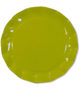 Piatti Piani di Carta a Petalo Verde Lime 32,4 cm