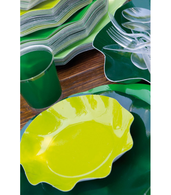 Piatti Piani di Carta a Petalo Verde Lime 32,4 cm