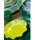Piatti Piani di Carta a Petalo Verde Lime 24 cm