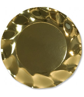 Piatti Piani di Carta a Petalo Oro Metallizzato Lucido 21 cm