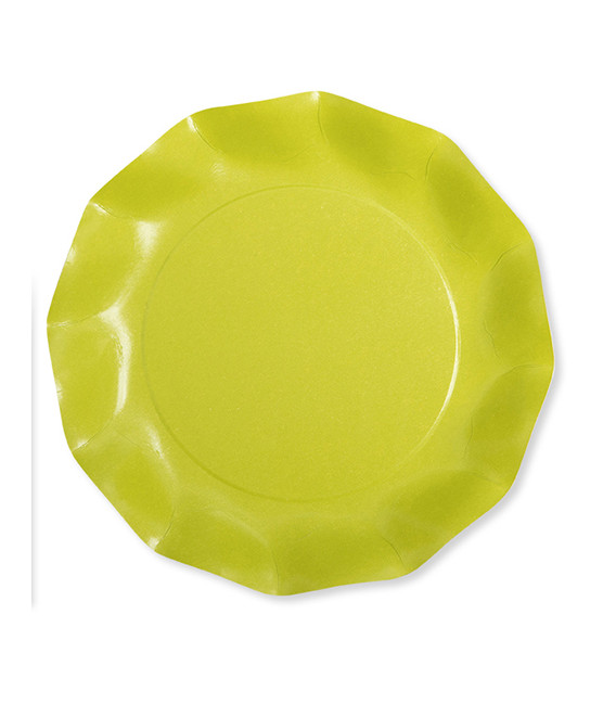 Piatti Piani di Carta Compostabile a Petalo Verde Lime 27 cm