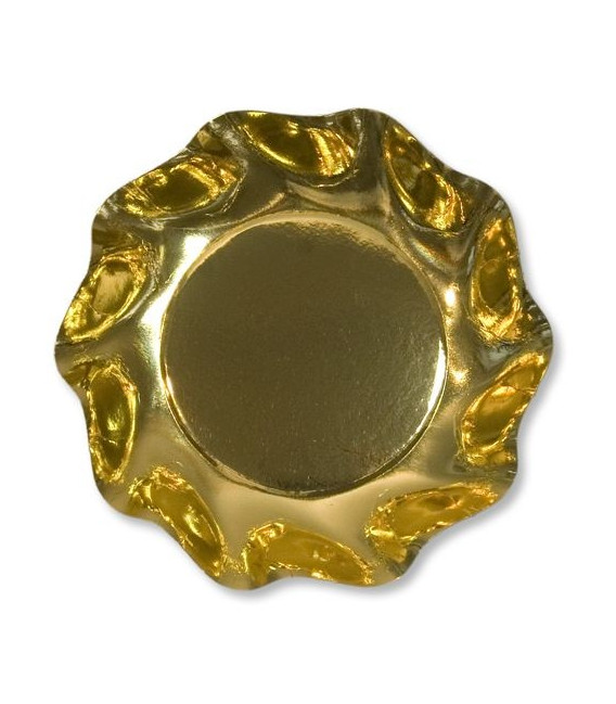 Piatti Fondi di Carta a Petalo Oro Metallizzato Lucido 18,5 cm