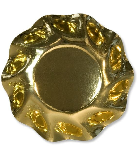 Piatti Fondi di Carta a Petalo Oro Metallizzato Lucido 18,5 cm