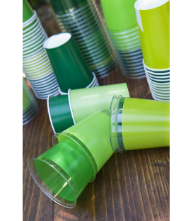 Bicchieri di Plastica Verde Prato 300 cc