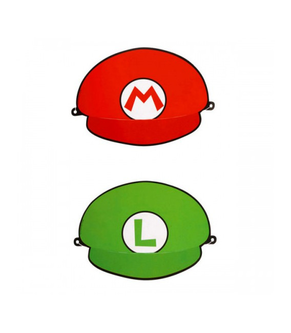 Cappello cartoncino Supermario 8 pz