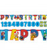 Festone snodabile Happy Birthday personalizzabile 190 x 18 cm Supermario 1 pz