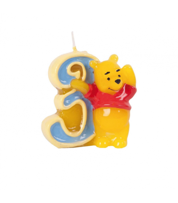 Candelina Numero 3 Winnie Pooh 6 cm 1 Pz