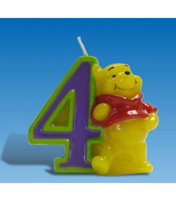 Candelina Numero 4 Winnie Pooh 6 cm 1 Pz