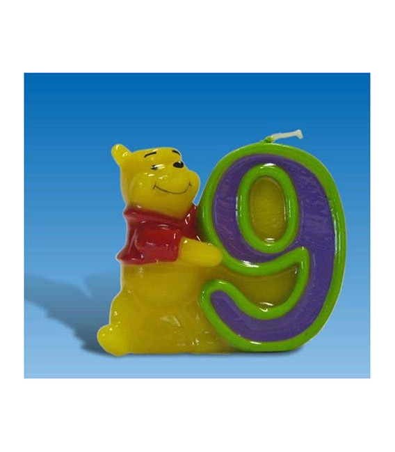 Candelina Numero 9 Winnie Pooh 6 cm 1 Pz