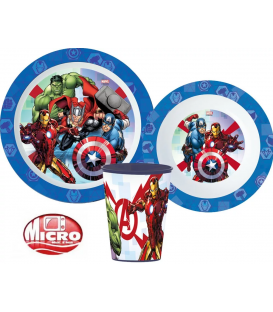 Servizio da tavola Avengers plastica per microonde 3 Pz