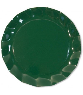 Piatti Piani di Carta a Petalo Verde Scuro 32,4 cm