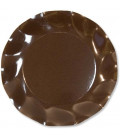 Piatti Piani di Carta a Petalo Marrone Cioccolato 24 cm