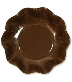 Piatti Fondi di Carta a Petalo Marrone Cioccolato 24 cm