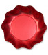 Piatti Fondi di Carta a Petalo Rosso Metallizzato Satinato 18,5 cm