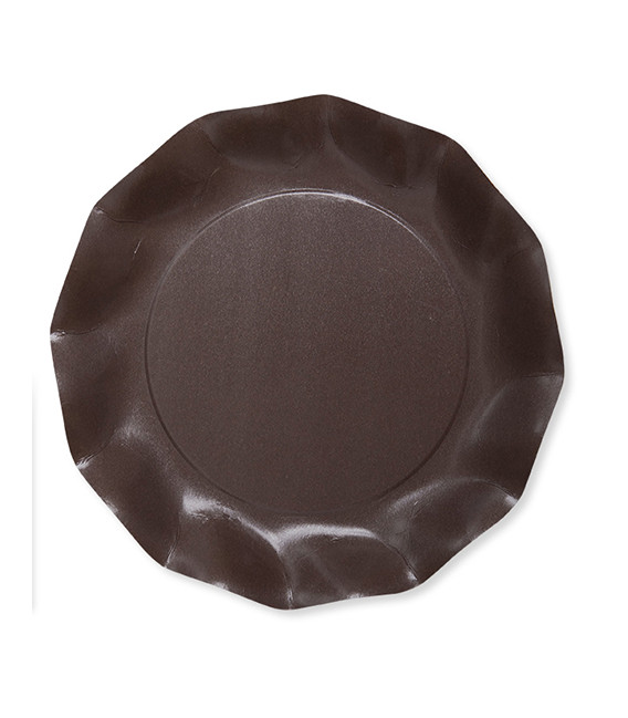 Piatti Piani di Carta Compostabile a Petalo Marrone cioccolato 27 cm