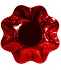 Zuppiera Grande di Carta a Petalo Rosso Metallizzato 35 cm