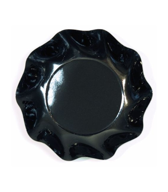 Piatti Fondi di Carta a Petalo Nero 18,5 cm