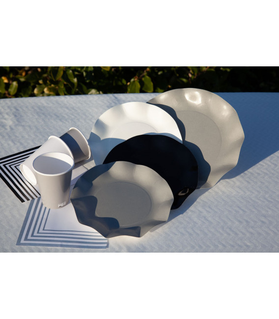 Tovaglioli Compostabili Bianco Nero 33 x 33 cm 3 confezioni