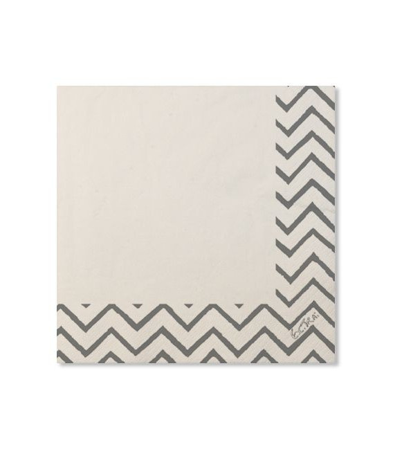 Tovaglioli Chevron Argento 33 x 33 cm 3 confezioni