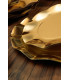 Piatti Piani di Carta a Petalo Oro Metallizzato Lucido 32,4 cm