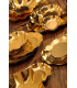 Piatti Fondi di Carta a Petalo Oro Metallizzato Lucido 24 cm