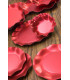 Piatti Piani di Carta a Petalo Rosso Metallizzato Satinato 32,4 cm