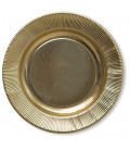 Piatti Piani di Carta a Righe Oro Metallizzato Lucido 32,4 cm