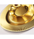 Piatti Piani di Carta a Righe Oro Metallizzato Lucido 32,4 cm