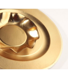 Piatti Piani di Carta a Righe Oro Metallizzato Satinato 32,4 cm