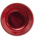 Piatti Piani di Carta a Righe Rosso Metallizzato Lucido 27 cm