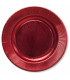 Piatti Piani di Carta a Righe Rosso Metallizzato Lucido 32,4 cm