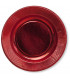 Piatti Piani di Carta a Righe Rosso Metallizzato Lucido 32,4 cm