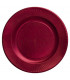 Piatti Piani di Carta a Righe Rosso Metallizzato Satinato 27 cm
