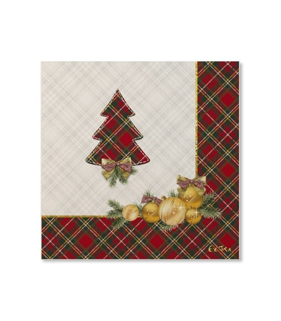 Tovaglioli Natale in Scozia 33 x 33 cm 3 confezioni