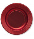 Piatti Piani di Carta a Righe Rosso Metallizzato Satinato 27 cm
