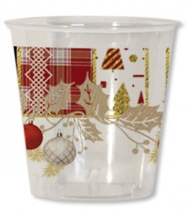Bicchieri di Plastica Natale 300 cc Patchwork 3 confezioni