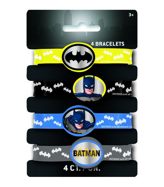 Set 4 braccialetti colori assortiti Batman 4 pz