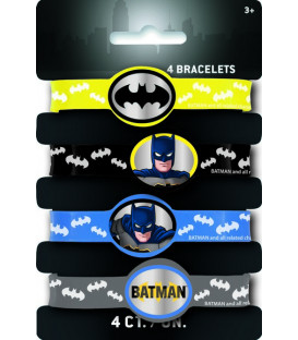 Set 4 braccialetti colori assortiti Batman 4 pz