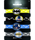 Set 4 braccialetti colori assortiti Batman 4 pz