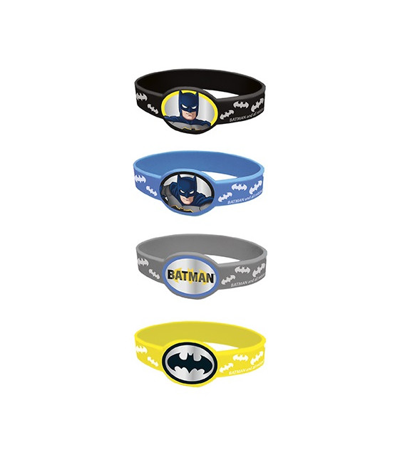 Set 4 braccialetti colori assortiti Batman 4 pz