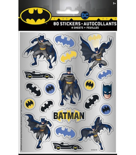 Set 4 fogli con adesivi Batman 4 pz