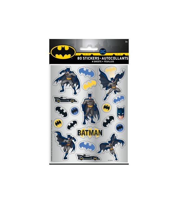 Set 4 fogli con adesivi Batman 4 pz