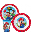 Servizio da tavola Super Mario Bros plastica per microonde 3 Pz