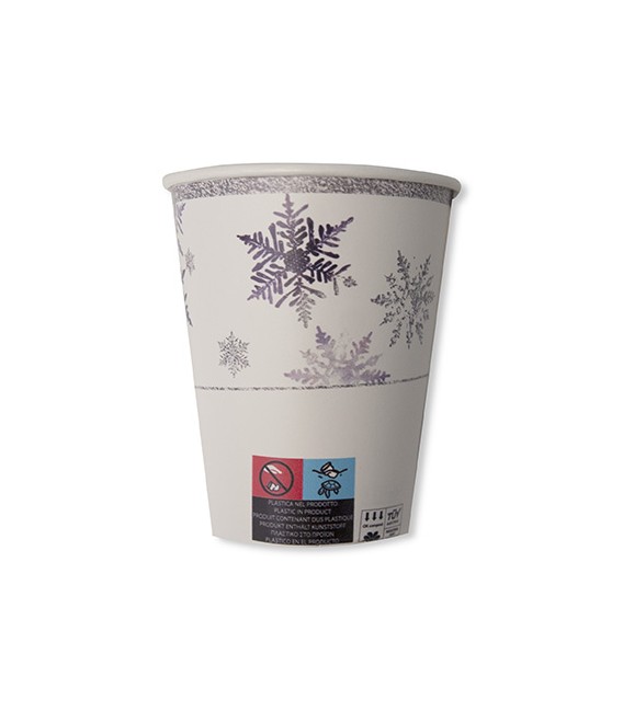 Bicchieri Compostabili Snowflakes 250 cc