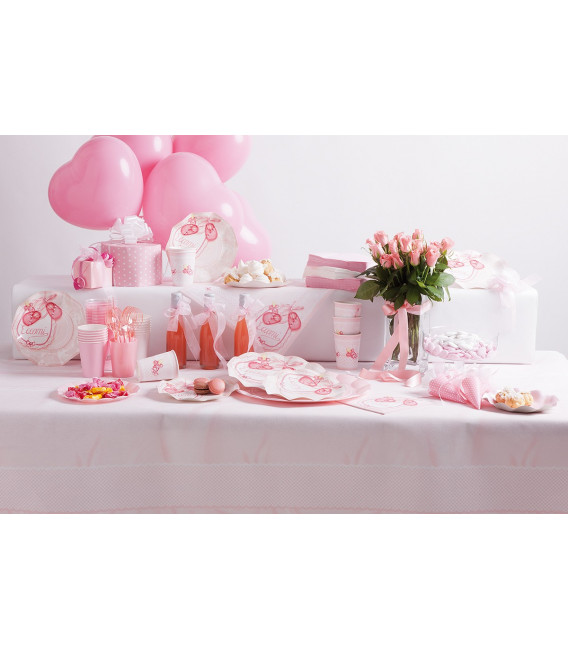 Piatti Piani di Carta a Petalo Eccomi Rosa 27 cm 2 confezioni