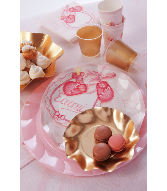 Piatti Piani di Carta a Petalo Eccomi Rosa 27 cm 2 confezioni