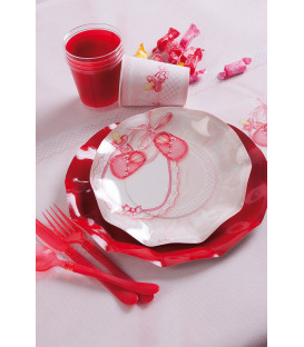 Piatti Piani di Carta a Petalo Baby Rosa 27 cm 2 confezioni