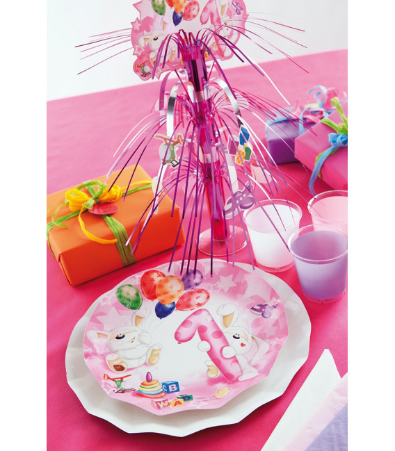 Bicchieri di Plastica PPL Primo Compleanno Palloncini Rosa 250 cc 3 confezioni