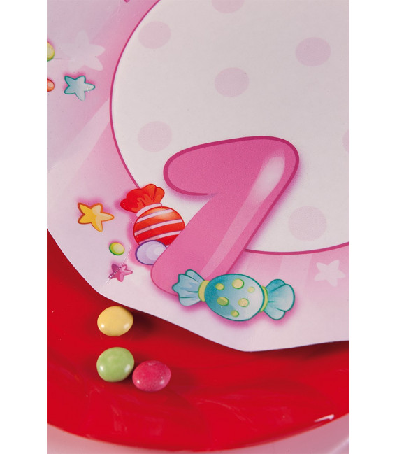 Tovaglioli Primo Compleanno Rosa 33 x 33 cm 3 confezioni